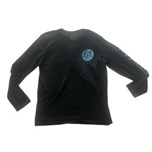 Top Flexxa Black Long Sleeve Shirt with Blue Logo